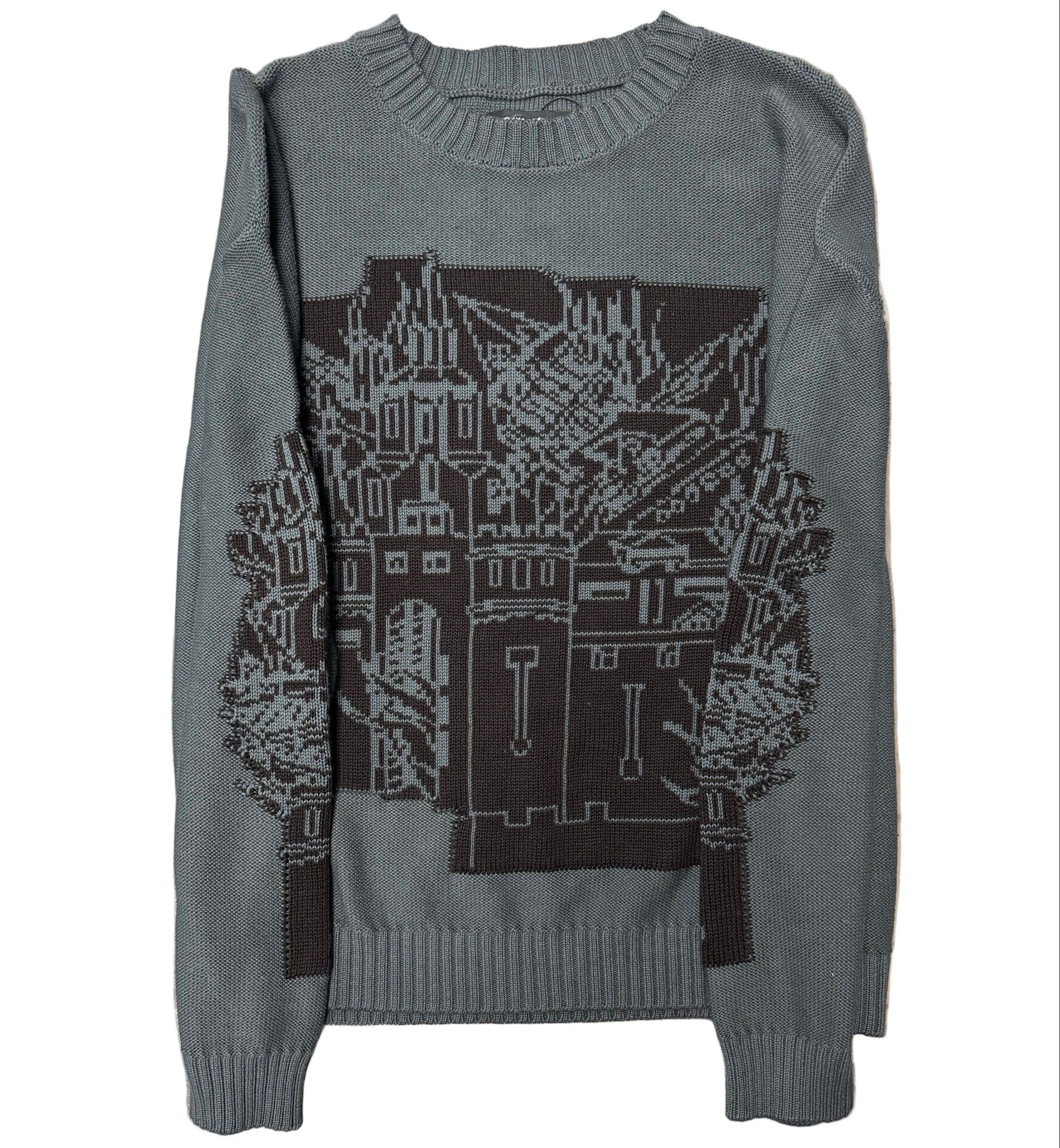 Fucking Awesome Falling Castles Sweater - Grey/Black front