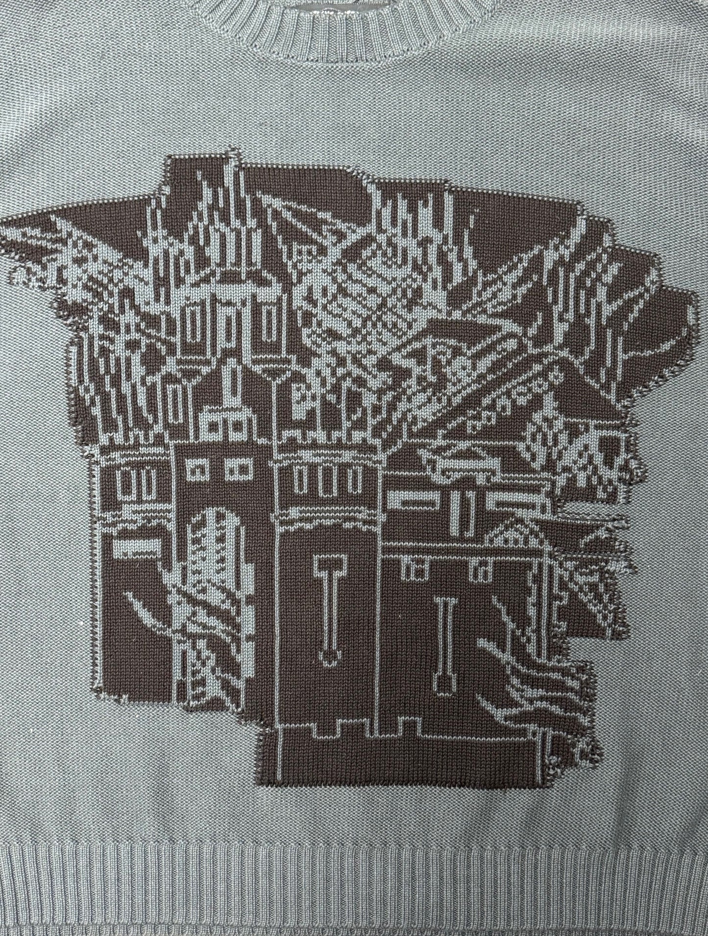 Fucking Awesome Falling Castles Sweater - Grey/Black graphic