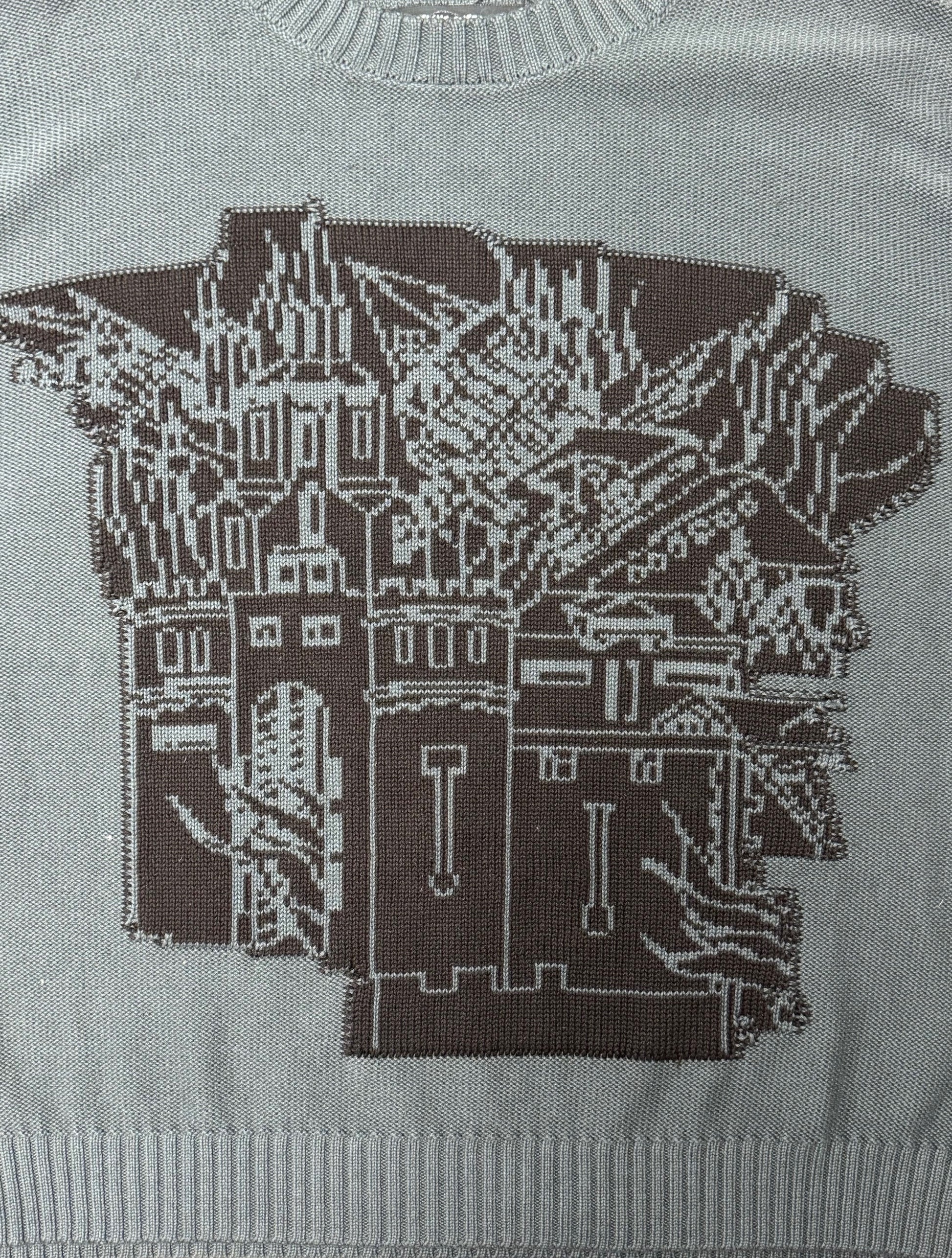 Fucking Awesome Falling Castles Sweater - Grey/Black graphic