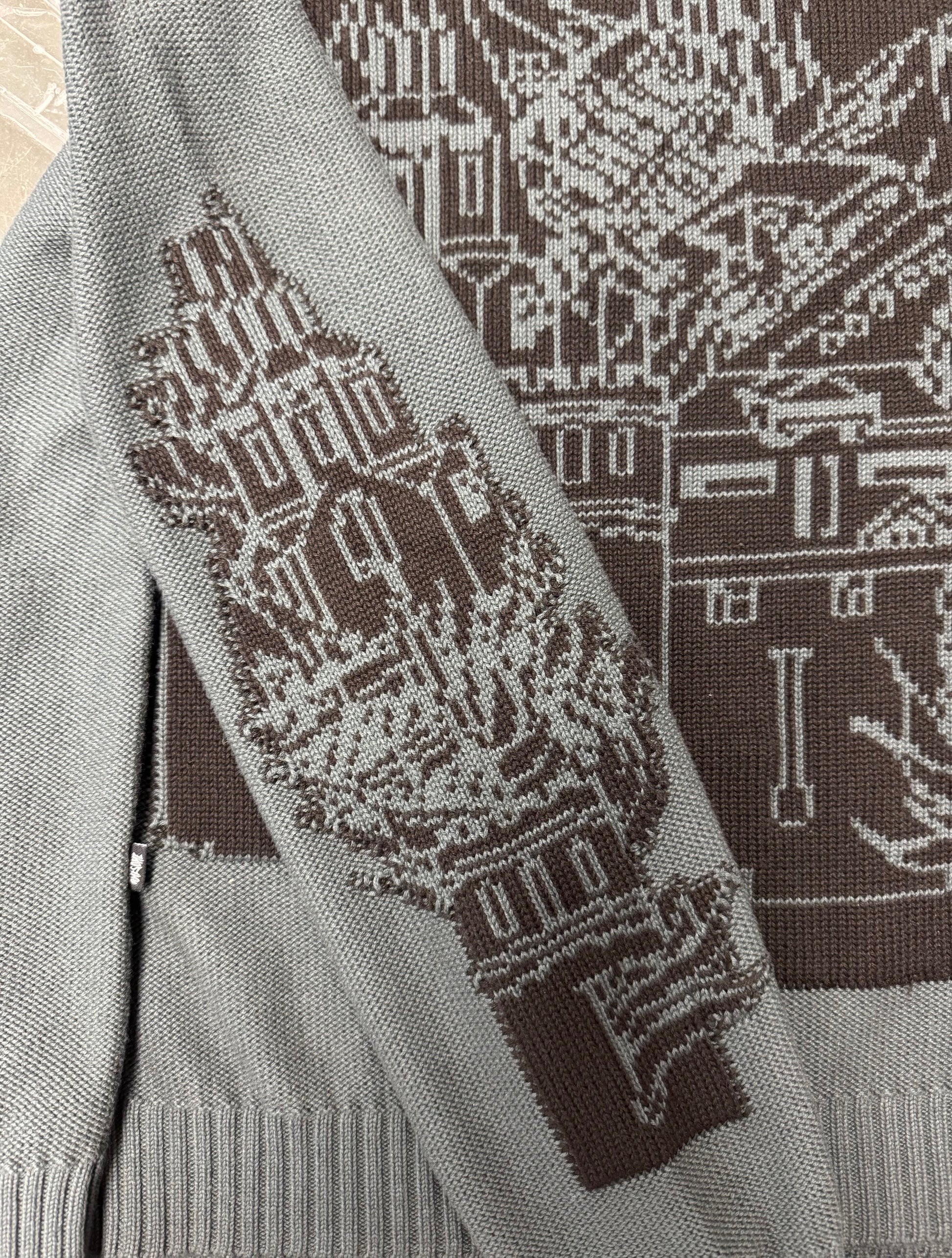 Fucking Awesome Falling Castles Sweater - Grey/Black arms