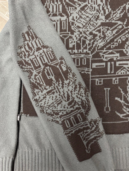 Fucking Awesome Falling Castles Sweater - Grey/Black arms