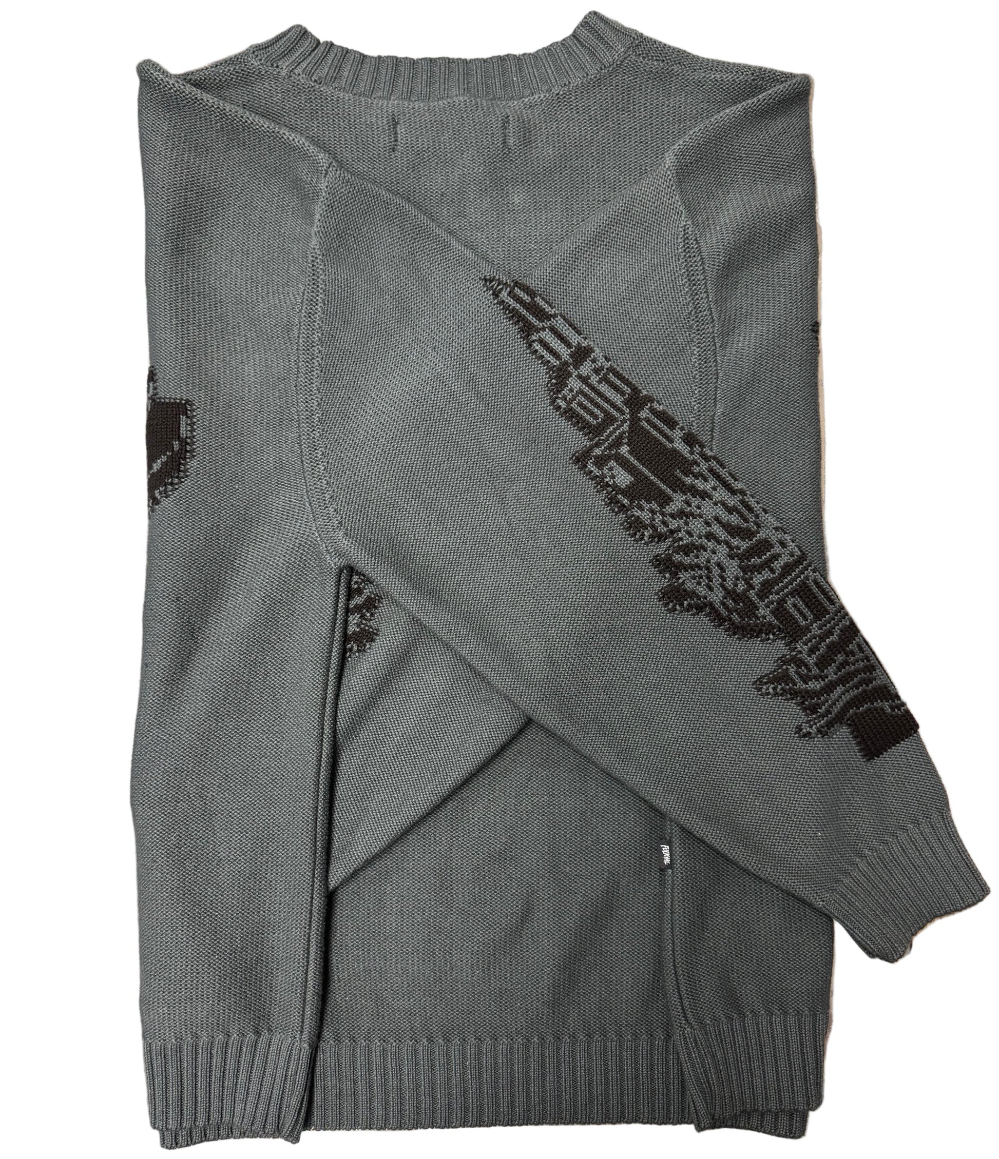 Fucking Awesome Falling Castles Sweater - Grey/Black back