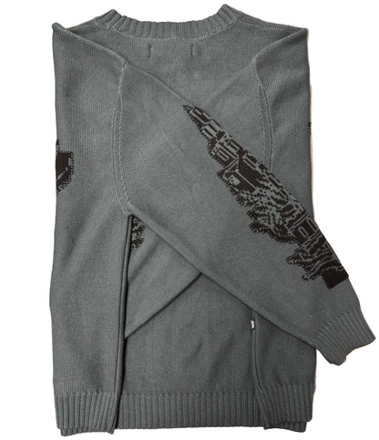 Fucking Awesome Falling Castles Sweater - Grey/Black back