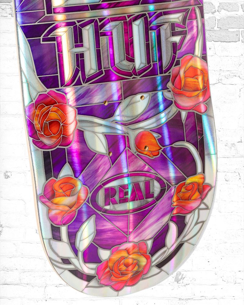 Real X HUF Cathedral Holographic Skateboard Deck 8.25"