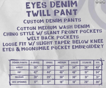Krooked Blue Eyes Denim Twill Pant - Blue