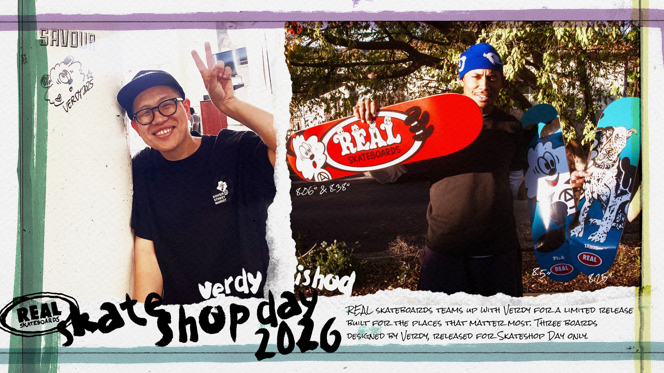 Real X Verdy Vick SSD26 Skateboard Deck 8.5