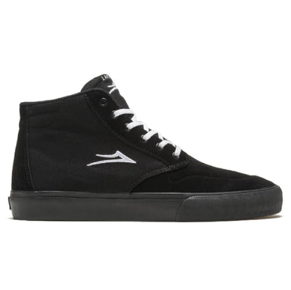 Lakai Riley 3 High Skateboard Shoe - Black/Black Suede