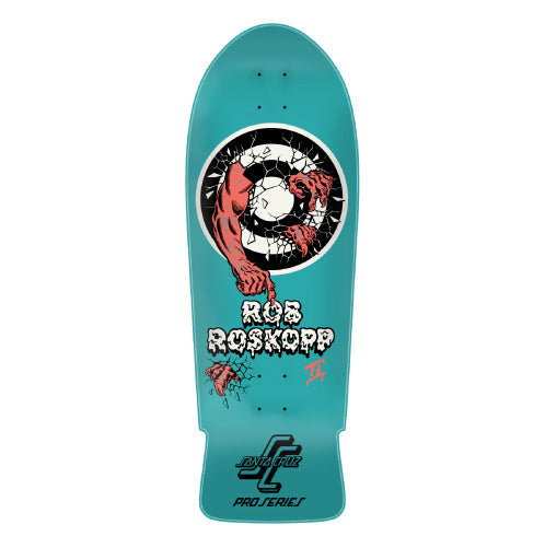 Santa Cruz Roskopp Two Shaped Reissue Skateboard Deck Teal 10.35"