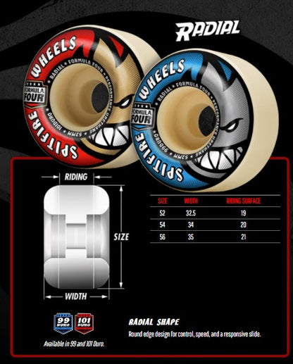 Spitfire F4 Radial Hause Kitted Wheels Black 56MM 99D