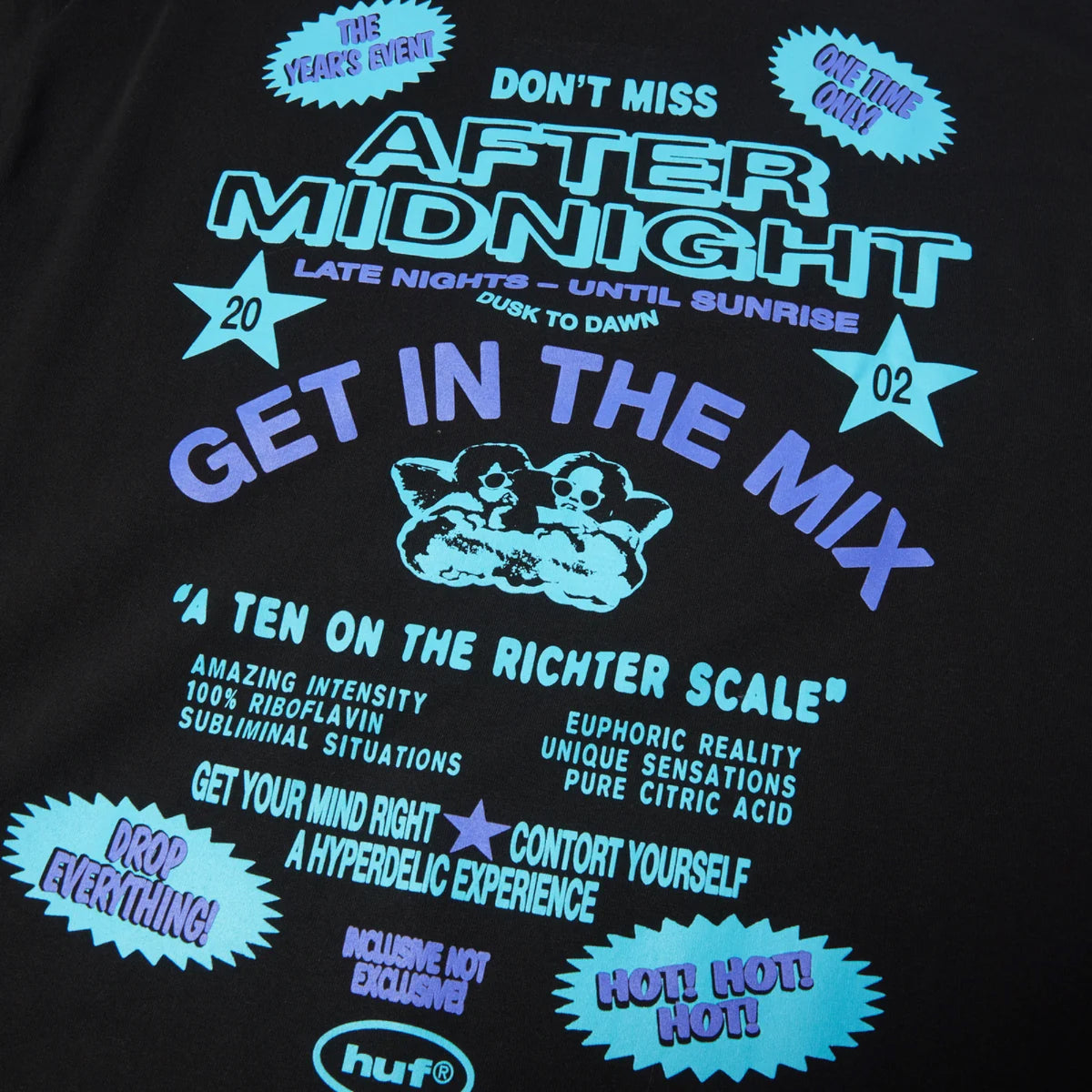 HUF After Midnight Tee - Black back graphic 2