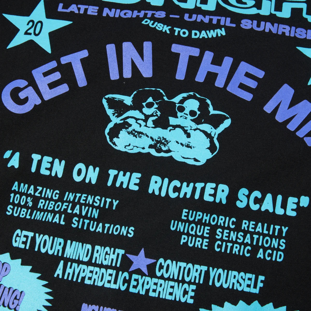 HUF After Midnight Tee - Black back graphic