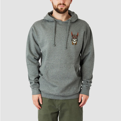 Powell Peralta Andy Anderson Skull Midweight Hooded Sweatshirt - Gunmetal Heather