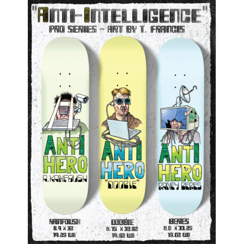 Antihero Raney Anti-Intelligence Skateboard Deck 9.0"