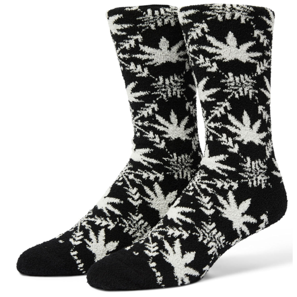 HUF Arctic Plantlife Fuzzy Socks - Black