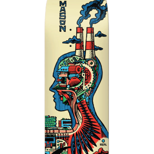 Real Mason Artificial Skateboard Deck 8.28" graphic