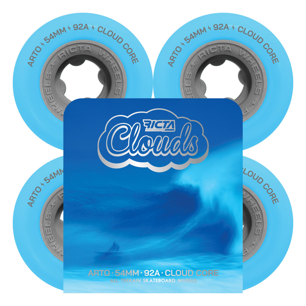 Ricta Cloud Core Arto Saari Wheels Light Blue 54MM 92A packaging