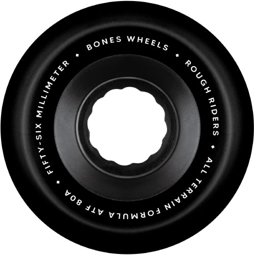 Bones ATF Rough Riders Skull & Crossbones Wheels 56MM 80A black inside