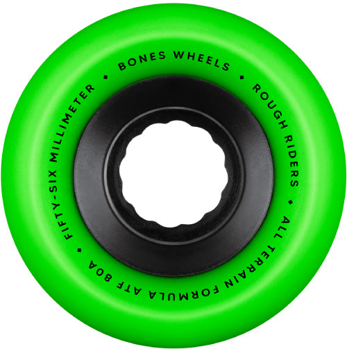 Bones ATF Rough Riders Skull & Crossbones Wheels 56MM 80A green inside