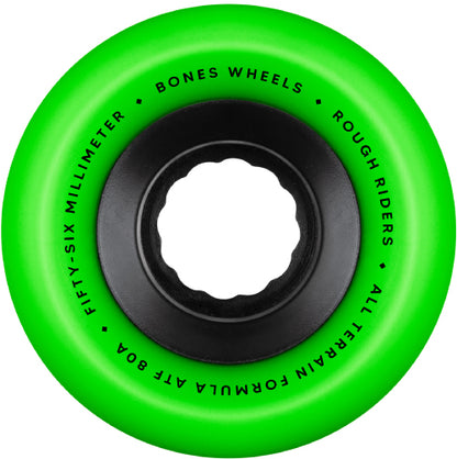 Bones ATF Rough Riders Skull & Crossbones Wheels 56MM 80A green inside