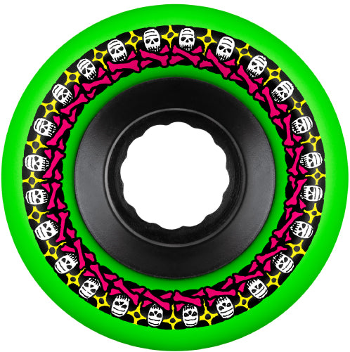 Bones ATF Rough Riders Skull & Crossbones Wheels 56MM 80Agreen outside