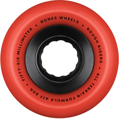 Bones ATF Rough Riders Skull & Crossbones Wheels 56MM 80A red inside