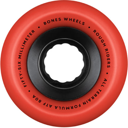 Bones ATF Rough Riders Skull & Crossbones Wheels 56MM 80A red inside