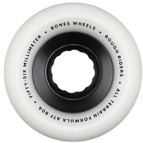 Bones ATF Rough Riders Skull & Crossbones Wheels 56MM 80A white inside