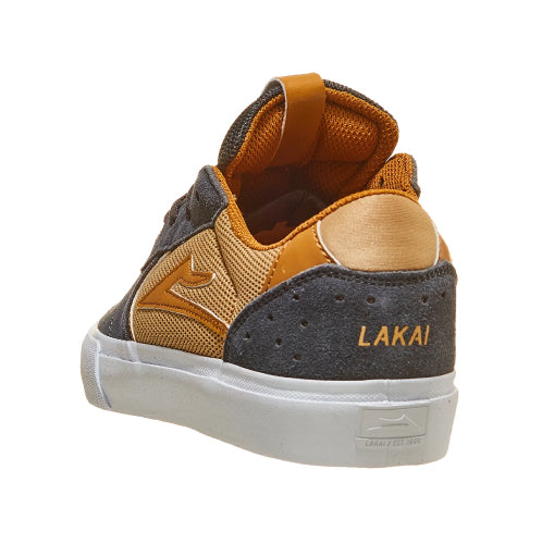 Lakai Atlantic Vulc Skate Shoe - Charcoal/Tan