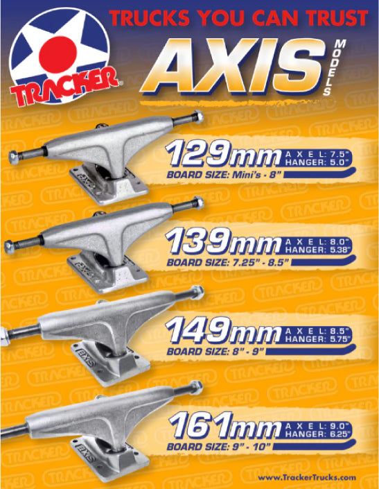 Tracker Axis Black Trucks 161MM (Set of 2)