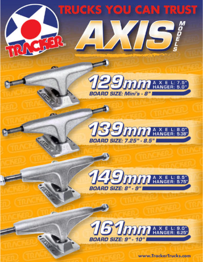 Tracker Axis Black Trucks 161MM (Set of 2)