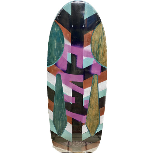 Krooked Mark Gonzales Evil Beamer Coupe Skateboard Deck Teal/Variegated Veneer 10.75"