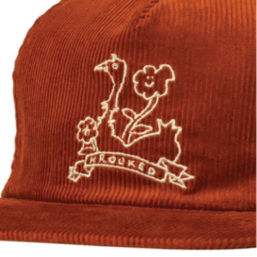 Krooked Belle Corduroy Snapback Hat - Rust