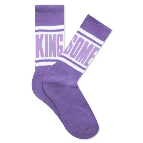 Fucking Awesome Big Stripe Socks - Violet/White