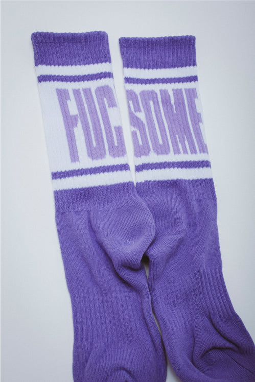 Fucking Awesome Big Stripe Socks - Violet/White