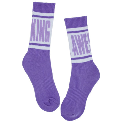 Fucking Awesome Big Stripe Socks - Violet/White