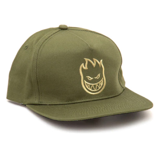 Spitfire Skateboarding Bighead Snapback Hat - Olive/Tan