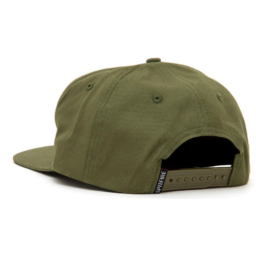 Spitfire Skateboarding Bighead Snapback Hat - Olive/Tan