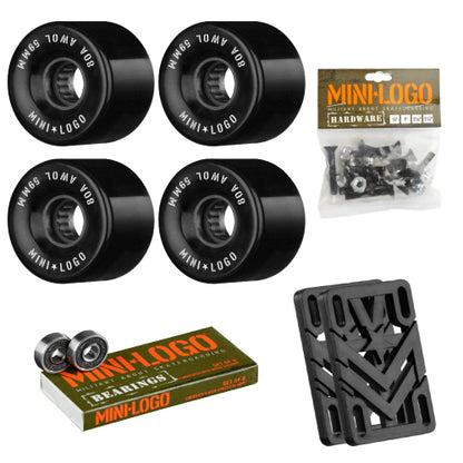 Mini Logo AWOL Lift Kit - Skateboard Wheels, Bearings, Risers and Hardware Set Black 59MM 80A