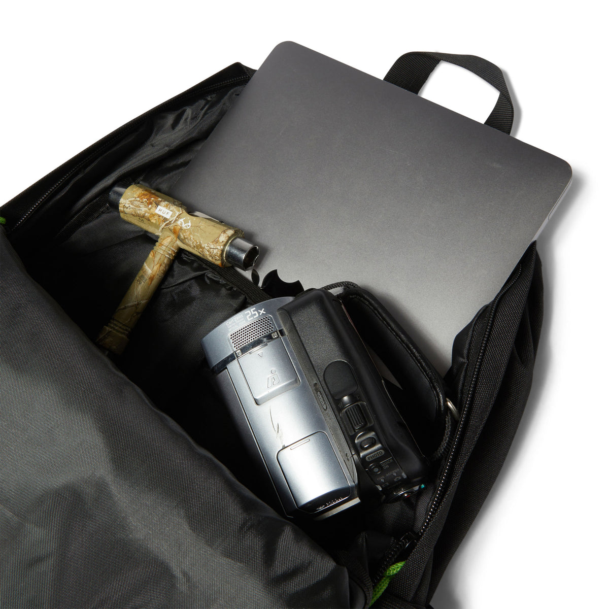 HUF 89 Logo Backpack black laptop sleeve