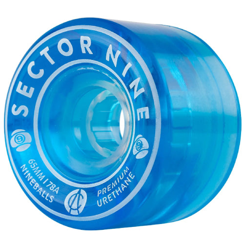 Sector 9 Nineballs Skateboard Wheels 65MM 78A clear blue profile