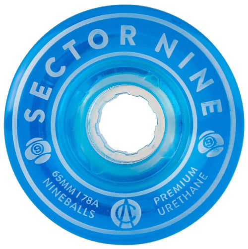 Sector 9 Nineballs Skateboard Wheels 65MM 78A clear blue