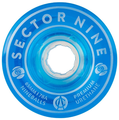 Sector 9 Nineballs Skateboard Wheels 65MM 78A clear blue
