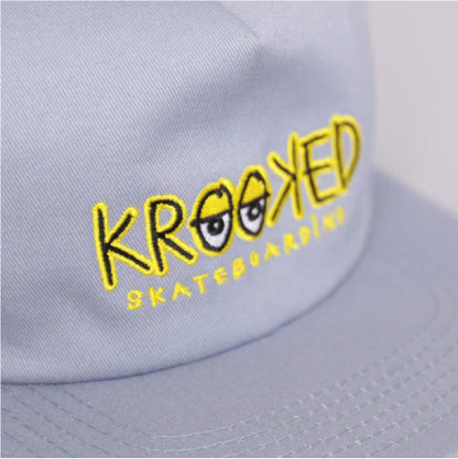 Krooked Eyes Fill Snapback Hat - Light Blue/Yellow