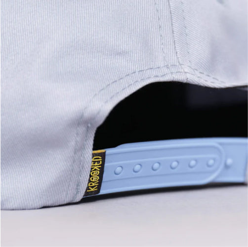 Krooked Eyes Fill Snapback Hat - Light Blue/Yellow