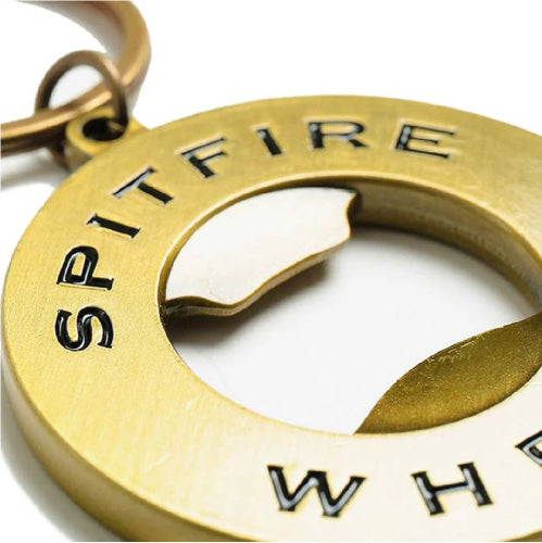 Spitfire Classic Swirl Bottle Opener Keychain - Brass back close