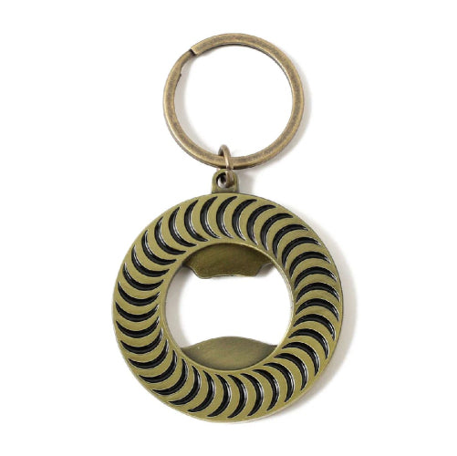 Spitfire Classic Swirl Bottle Opener Keychain - Brass front
