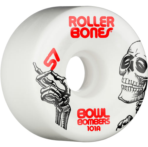 Rollerbones Bowl Bombers Quad Wheels White 57MM 101A (8pk)