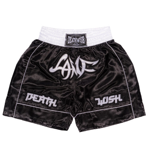 Deathwish LAMF Satin Boxing Shorts - Black