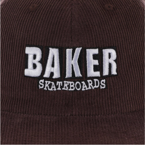 Baker Brand Logo Snapback Hat - Brown Corduroy