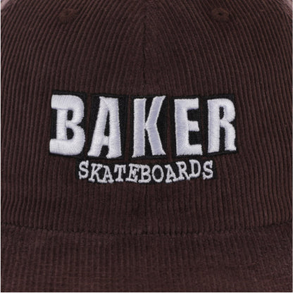 Baker Brand Logo Snapback Hat - Brown Corduroy